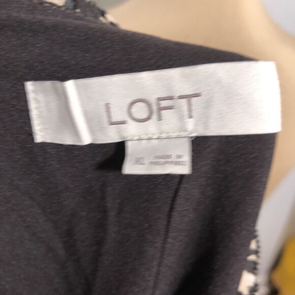 Loft Dress Womens XL Brown Black Leopard Print Babydoll Ruffle Flutter Sleeve - Picture 14 of 16